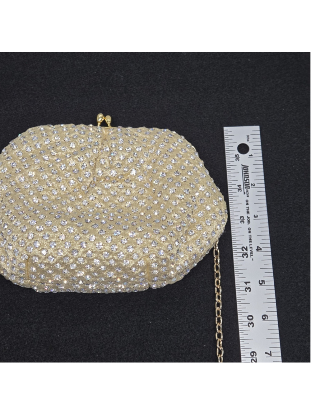 Vintage-style Gold Kiss lock Evening Clutch Glamour Retro Whimsigoth - Picture 10 of 10